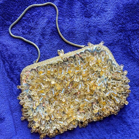 Vintage Gold Beaded Richere Bag by Walborg - Picture 1 of 4
